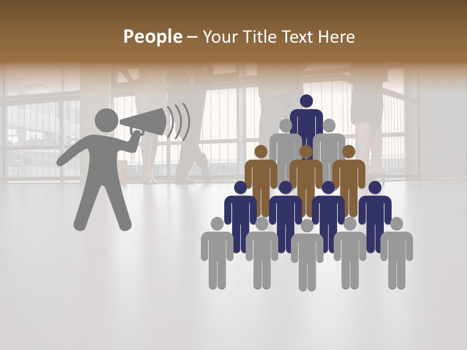 Colleagues In A Corridor PowerPoint Template