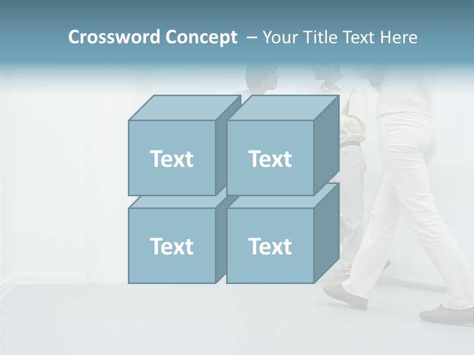 Office Workers Talking In Corridor PowerPoint Template