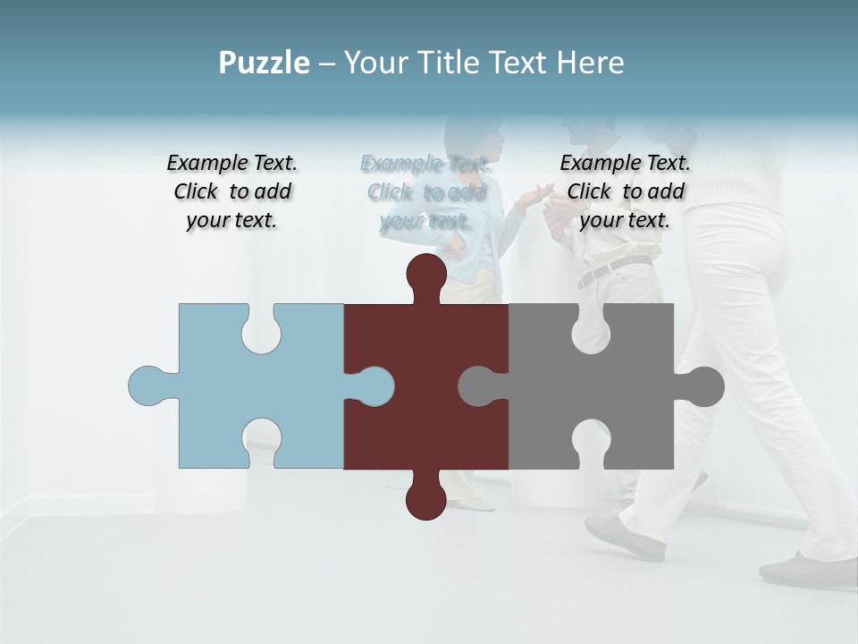 Office Workers Talking In Corridor PowerPoint Template