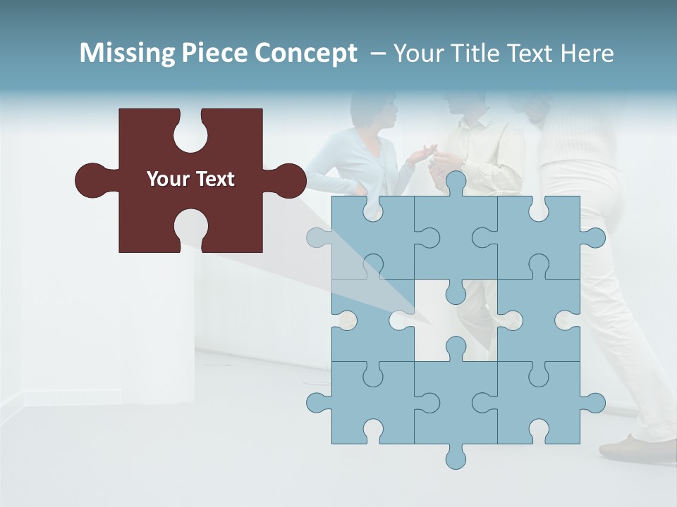 Office Workers Talking In Corridor PowerPoint Template