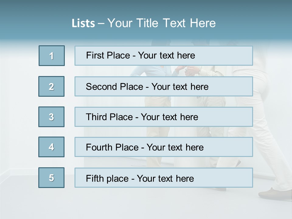 Office Workers Talking In Corridor PowerPoint Template