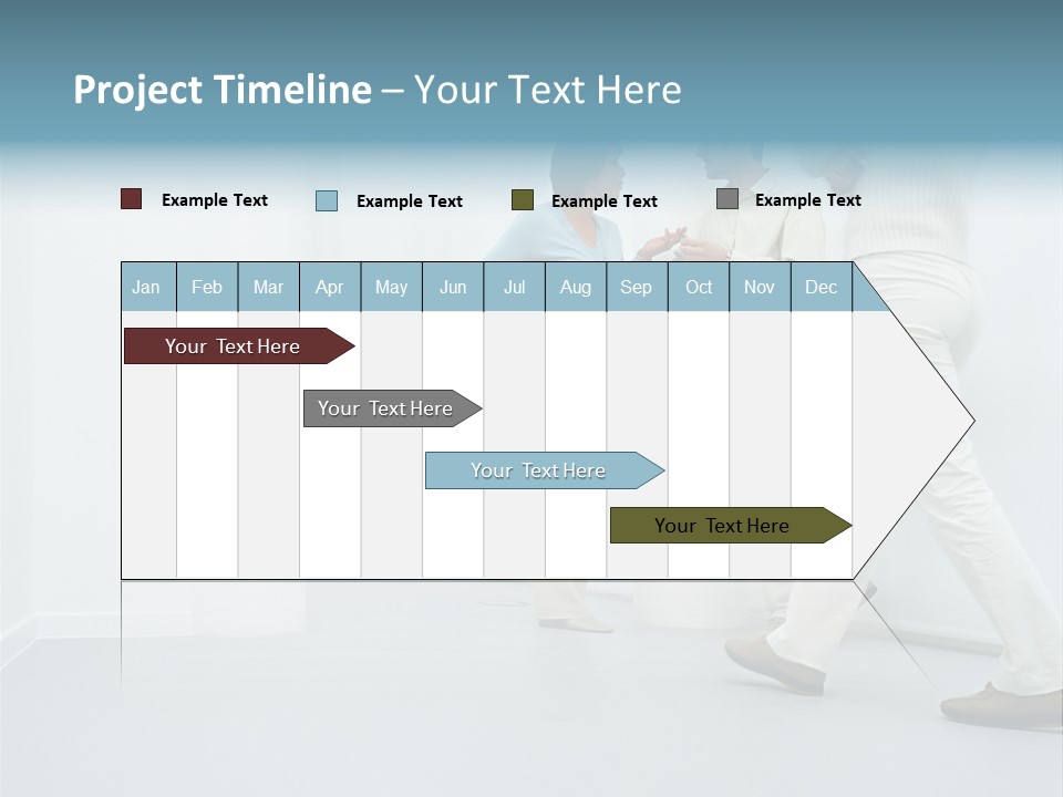Office Workers Talking In Corridor PowerPoint Template