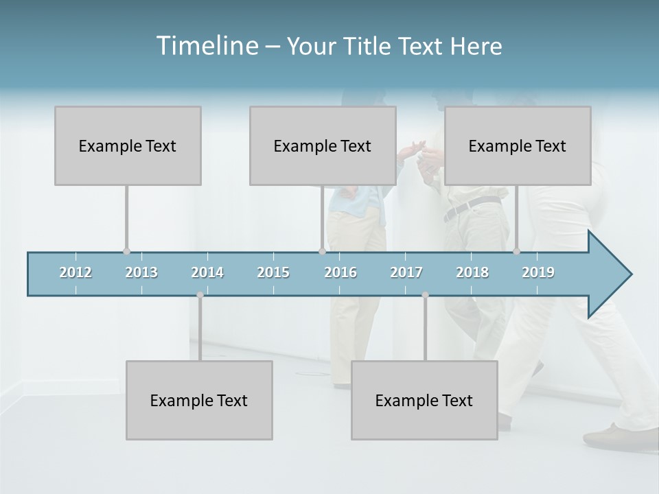 Office Workers Talking In Corridor PowerPoint Template