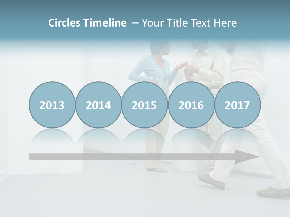 Office Workers Talking In Corridor PowerPoint Template