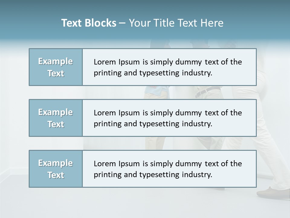Office Workers Talking In Corridor PowerPoint Template