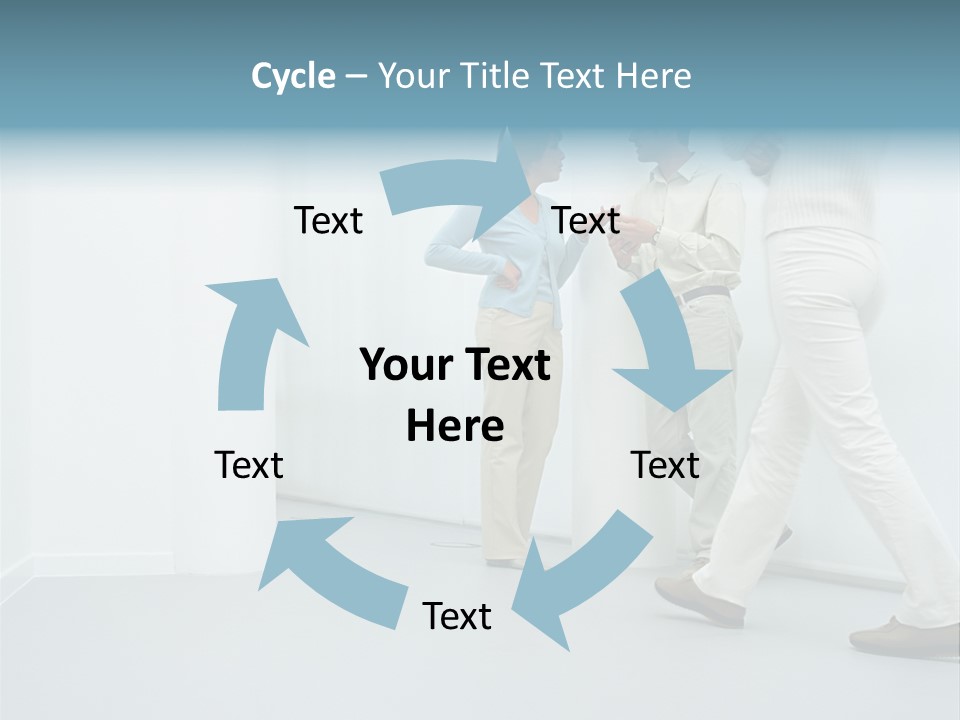 Office Workers Talking In Corridor PowerPoint Template