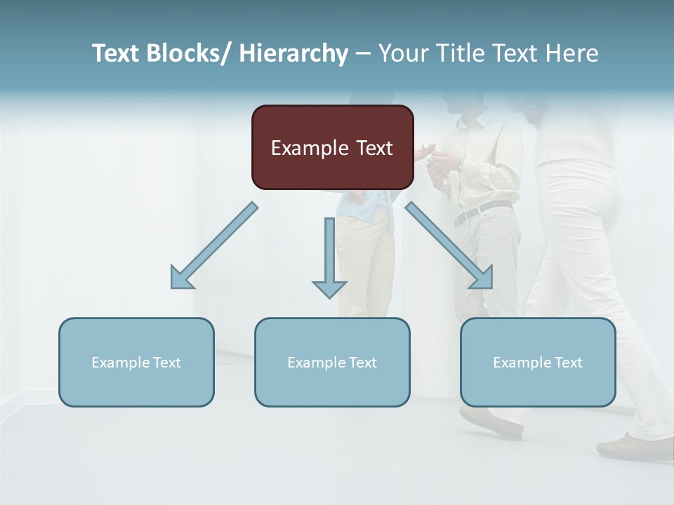 Office Workers Talking In Corridor PowerPoint Template