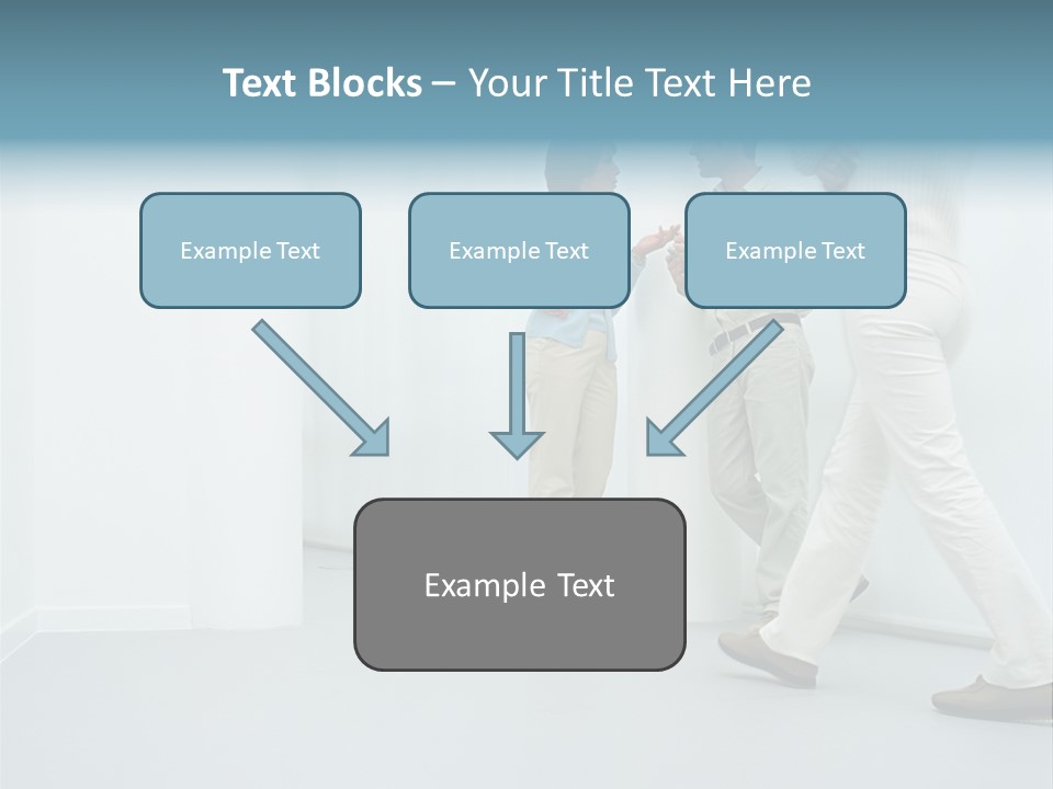 Office Workers Talking In Corridor PowerPoint Template