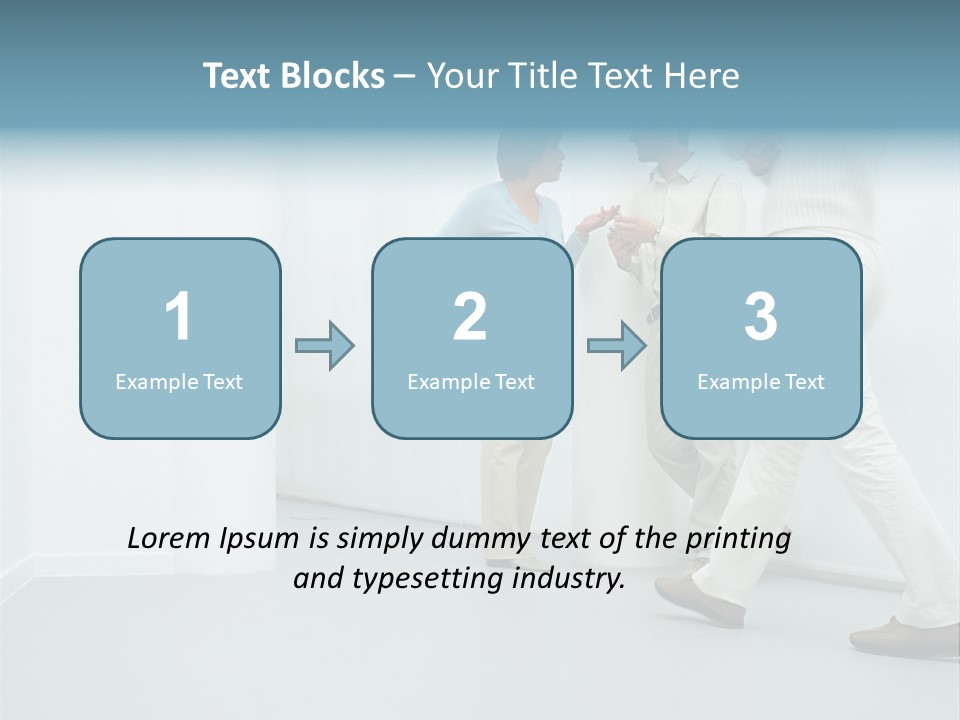 Office Workers Talking In Corridor PowerPoint Template