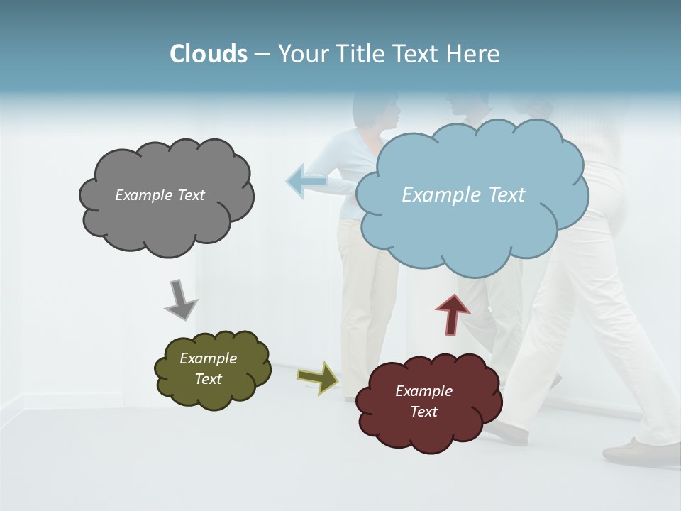 Office Workers Talking In Corridor PowerPoint Template