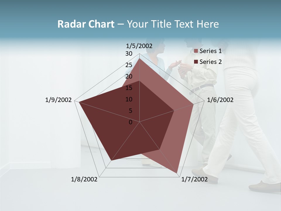 Office Workers Talking In Corridor PowerPoint Template