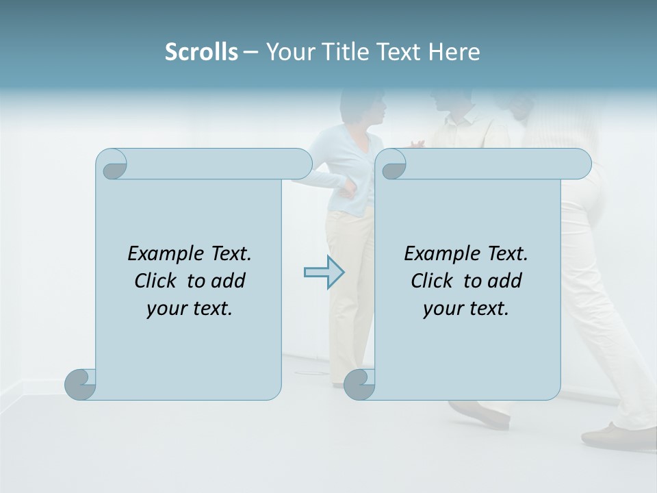 Office Workers Talking In Corridor PowerPoint Template