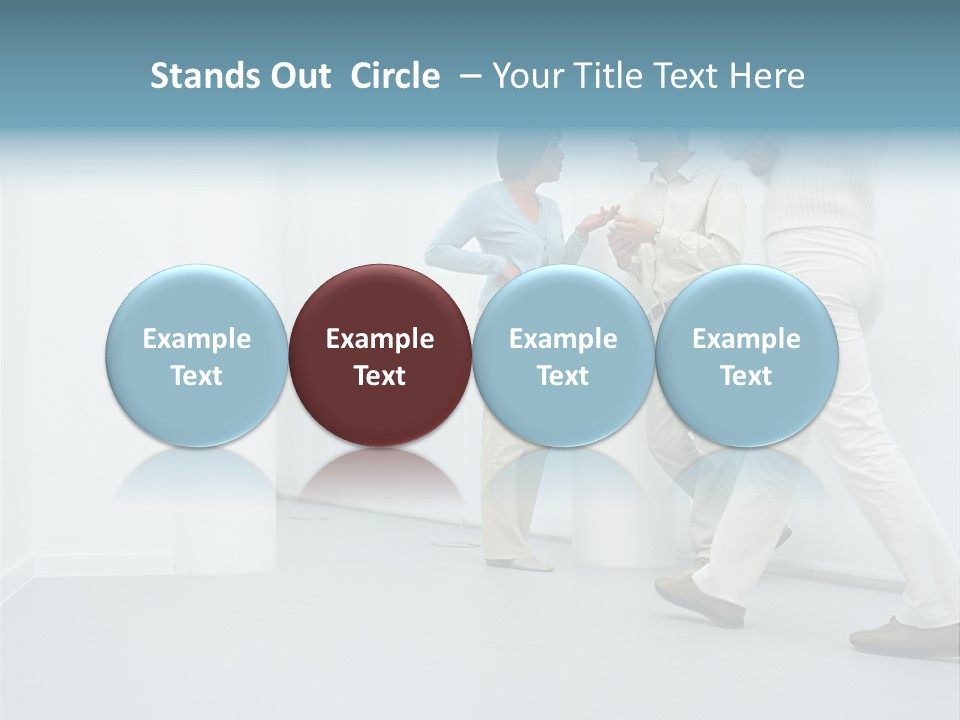 Office Workers Talking In Corridor PowerPoint Template