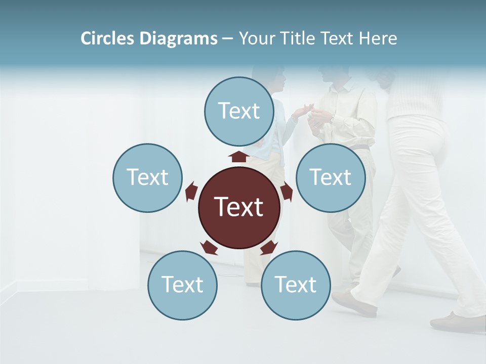 Office Workers Talking In Corridor PowerPoint Template