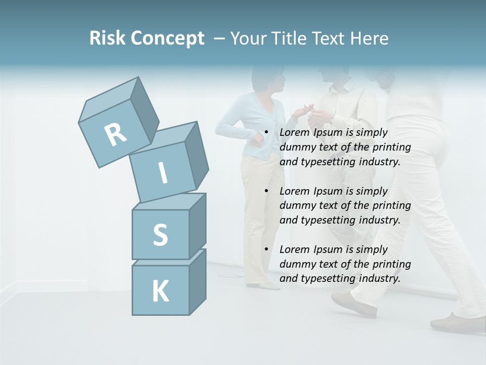 Office Workers Talking In Corridor PowerPoint Template