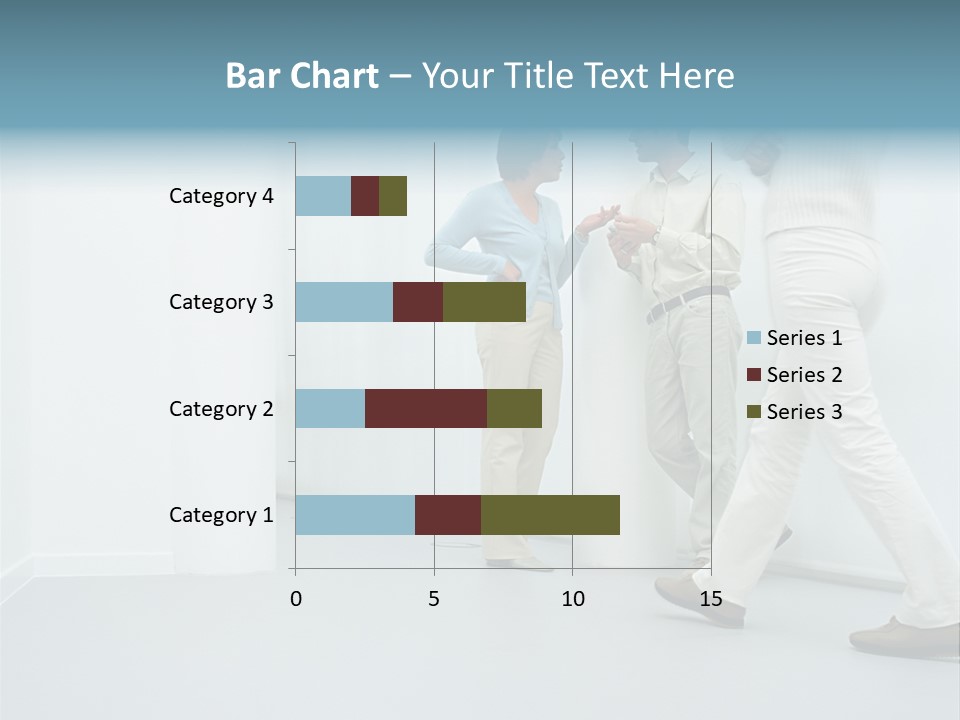 Office Workers Talking In Corridor PowerPoint Template