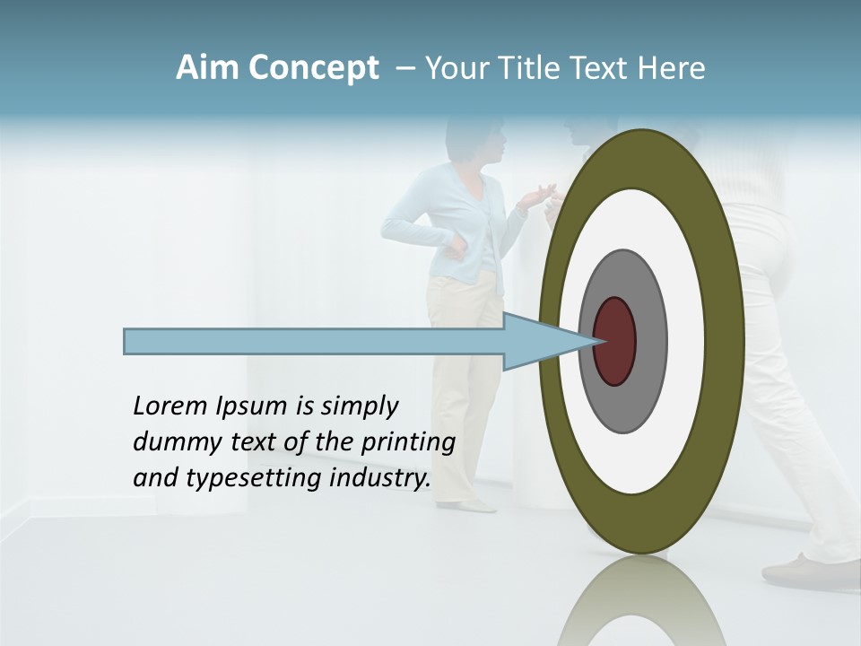 Office Workers Talking In Corridor PowerPoint Template