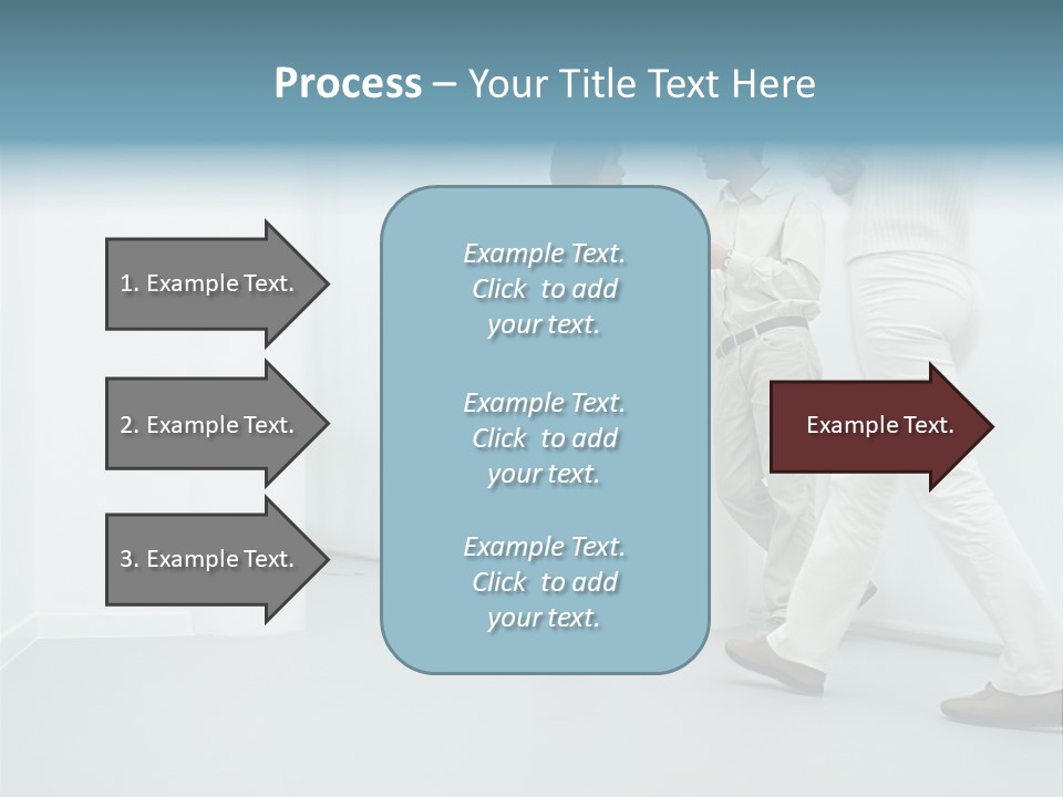 Office Workers Talking In Corridor PowerPoint Template