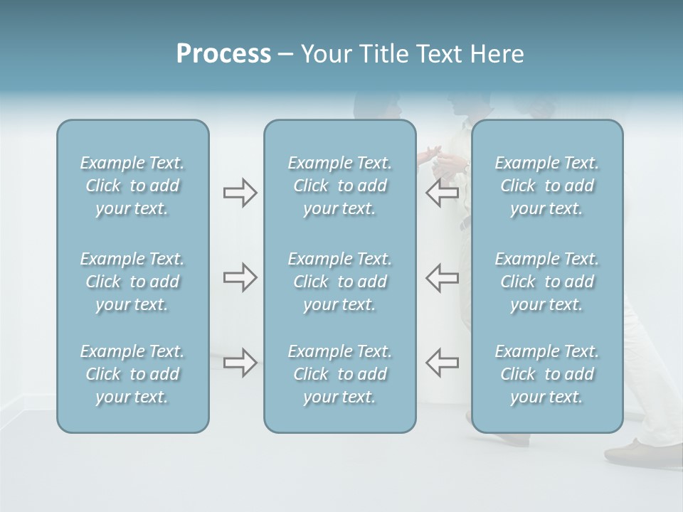Office Workers Talking In Corridor PowerPoint Template