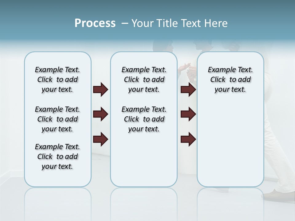 Office Workers Talking In Corridor PowerPoint Template