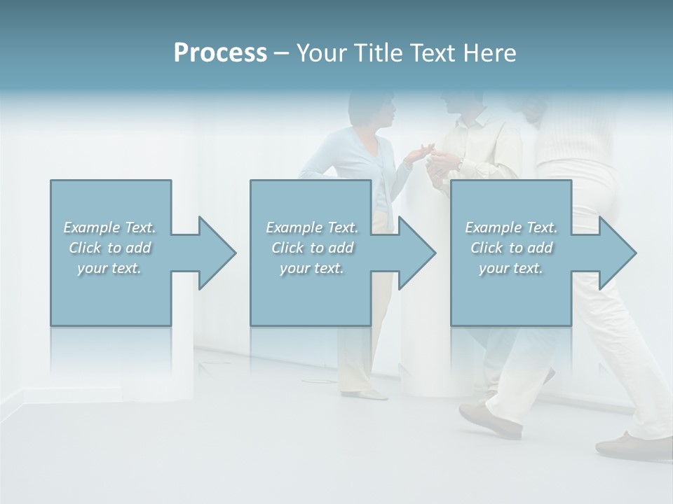 Office Workers Talking In Corridor PowerPoint Template