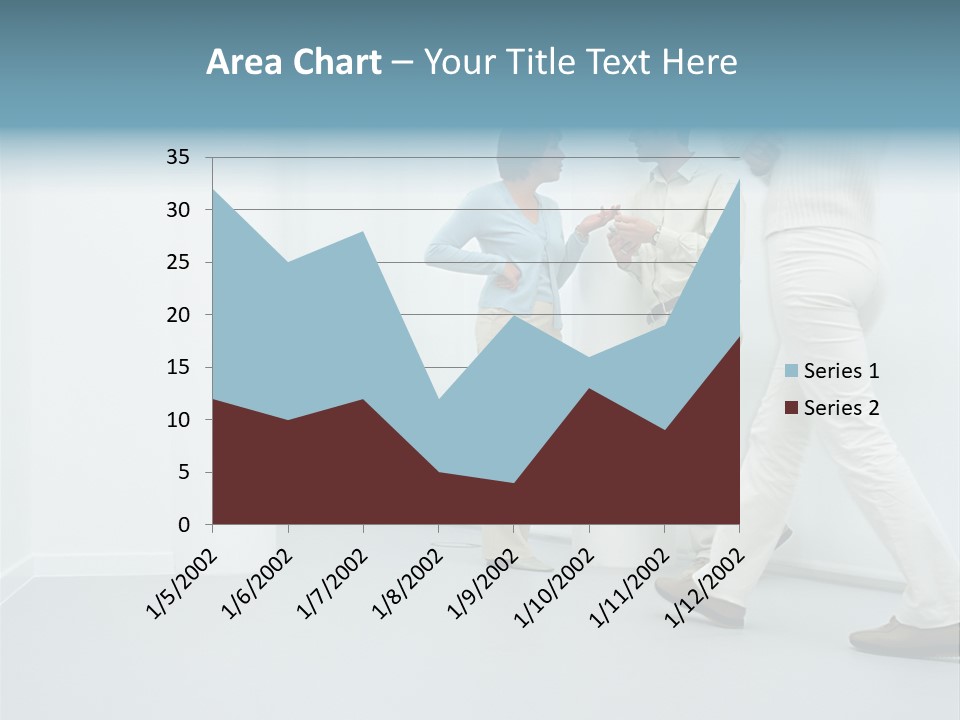 Office Workers Talking In Corridor PowerPoint Template