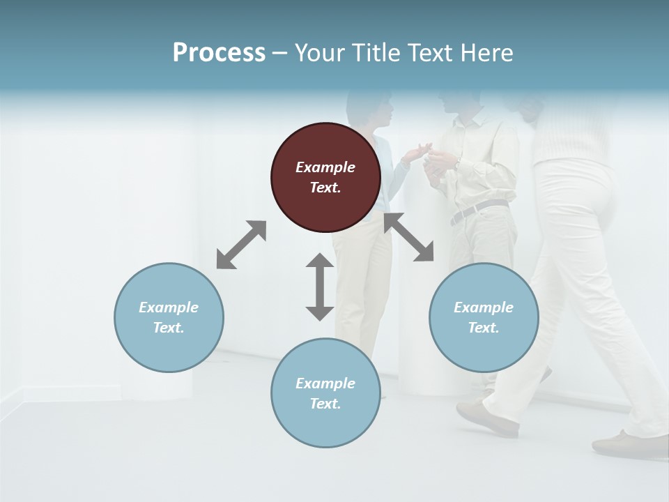 Office Workers Talking In Corridor PowerPoint Template