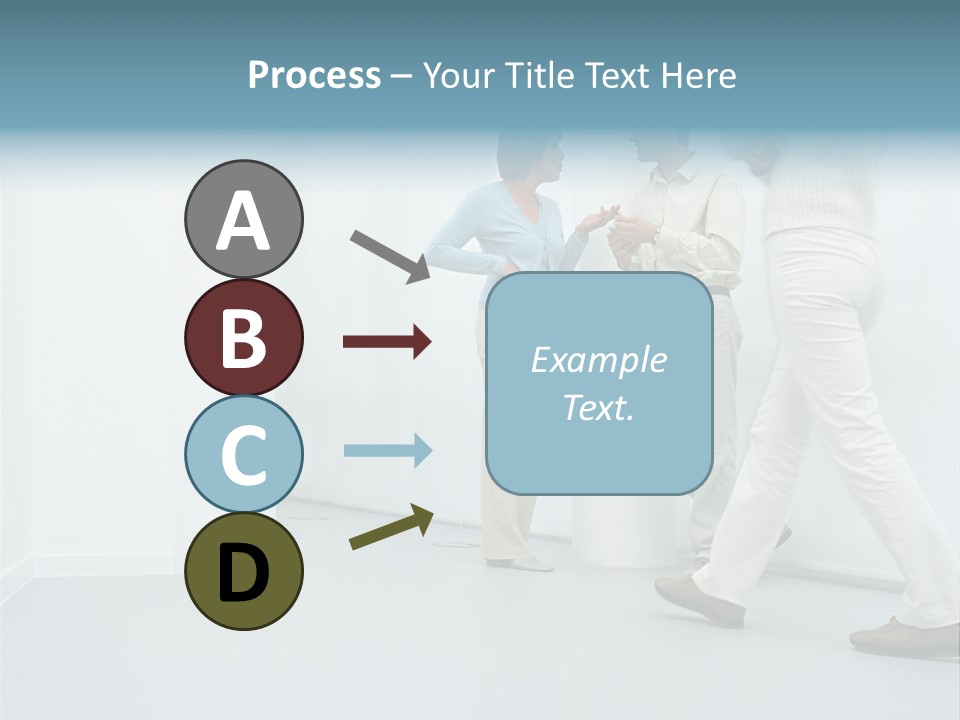 Office Workers Talking In Corridor PowerPoint Template