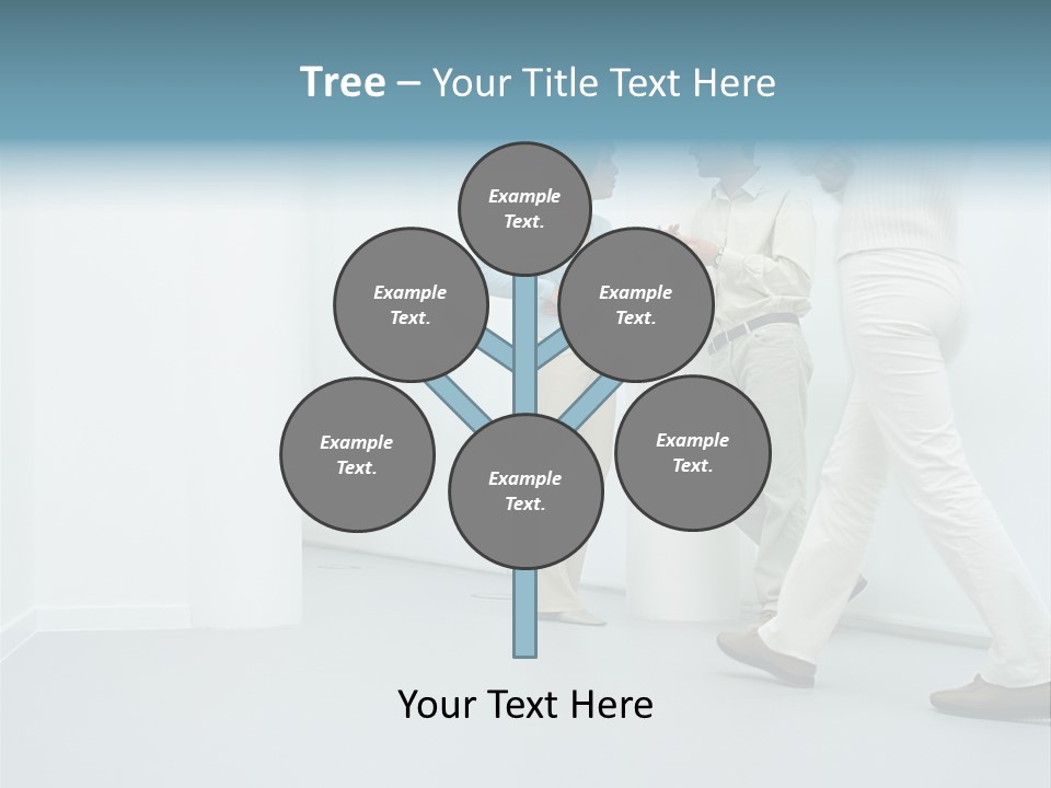 Office Workers Talking In Corridor PowerPoint Template