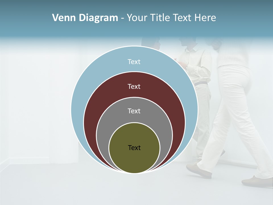 Office Workers Talking In Corridor PowerPoint Template
