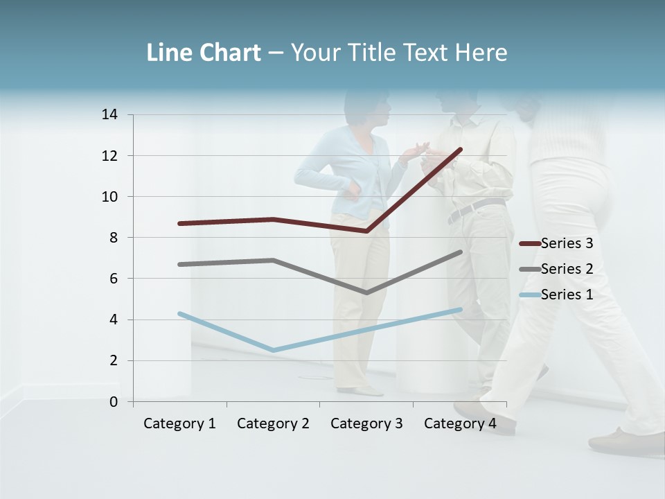 Office Workers Talking In Corridor PowerPoint Template