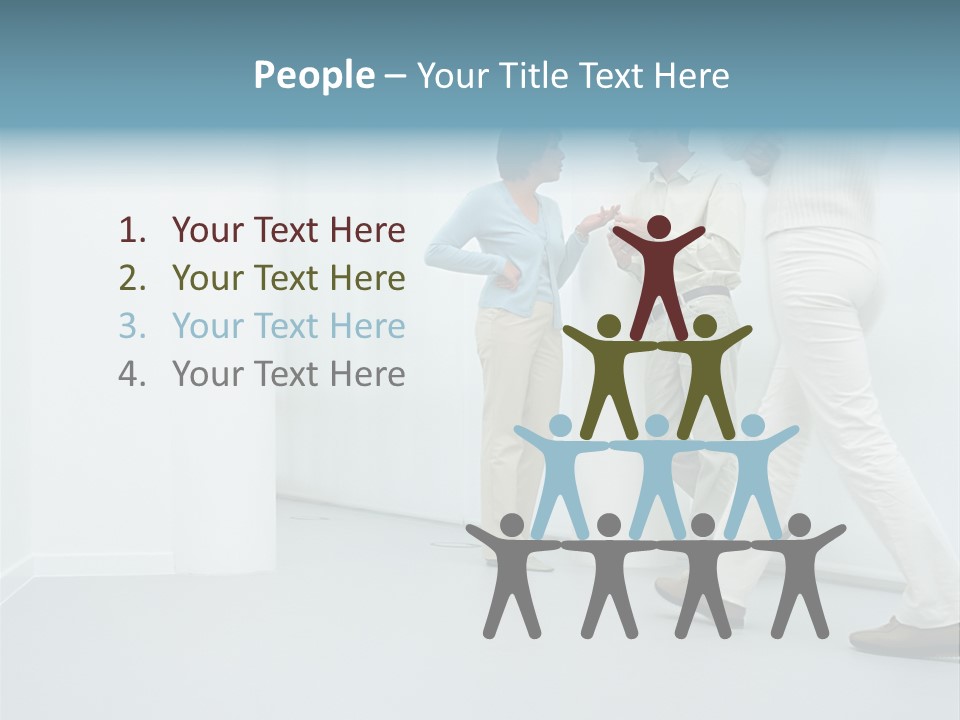 Office Workers Talking In Corridor PowerPoint Template