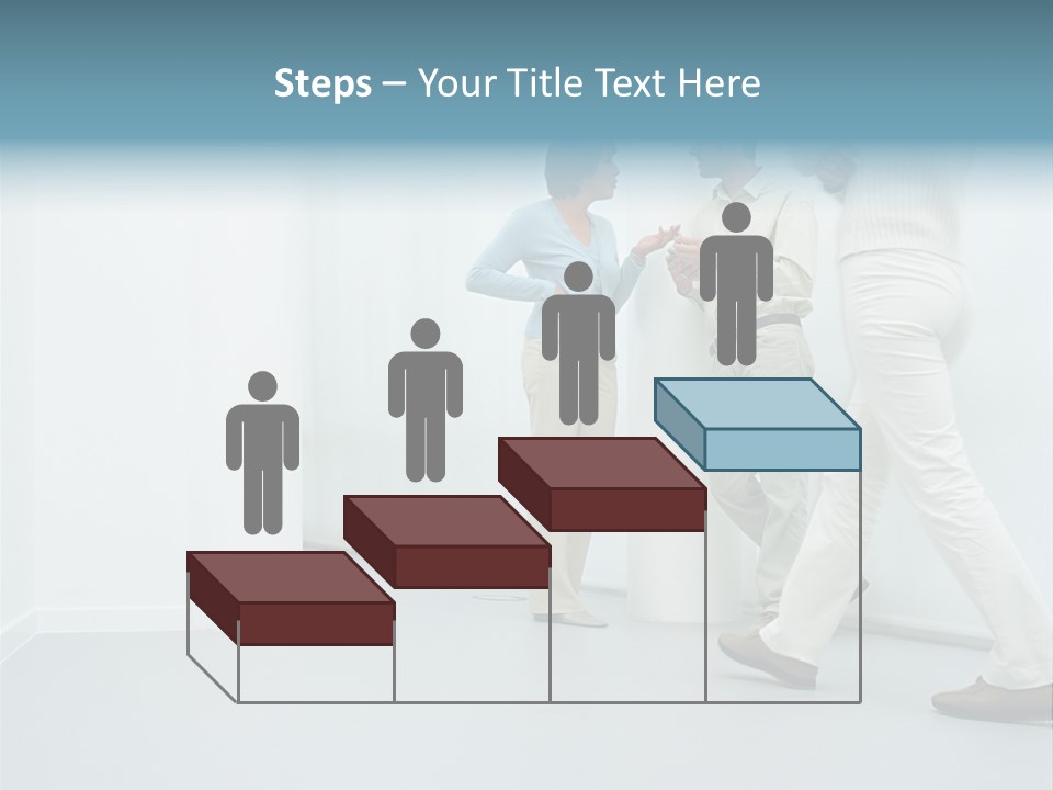 Office Workers Talking In Corridor PowerPoint Template