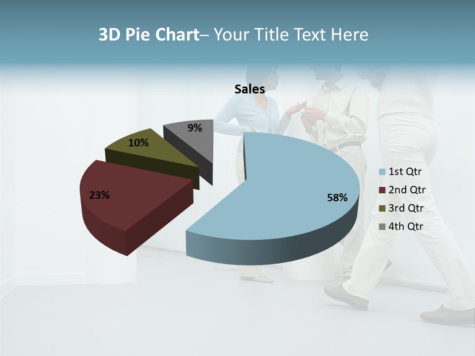 Office Workers Talking In Corridor PowerPoint Template