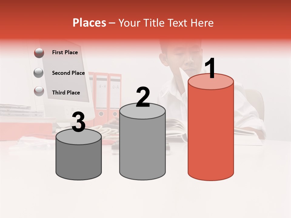 Office Worker Reading A Book PowerPoint Template