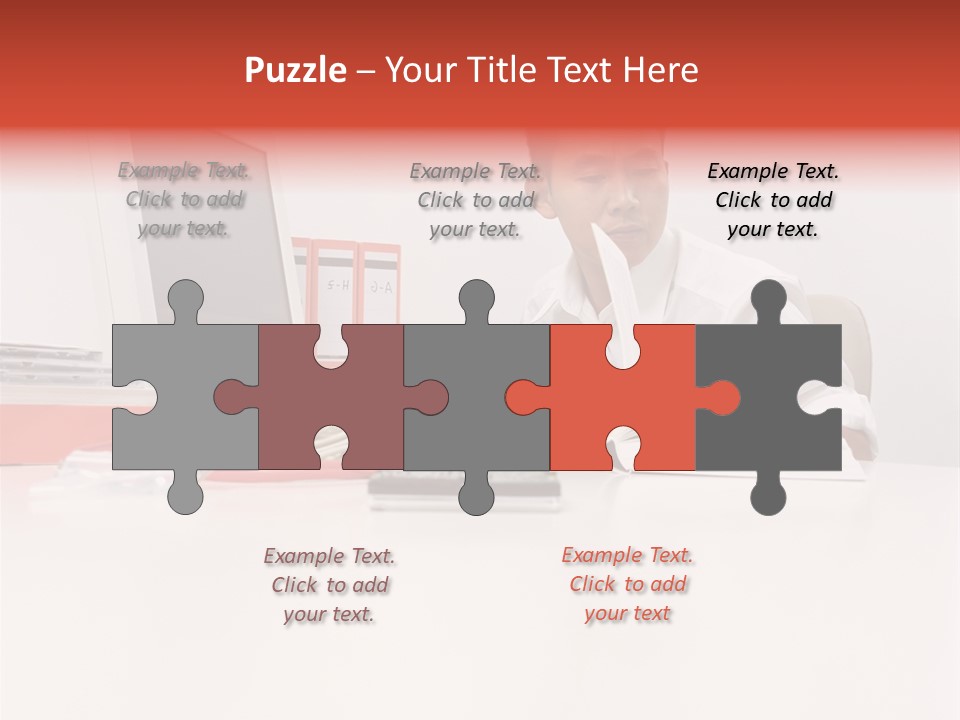 Office Worker Reading A Book PowerPoint Template