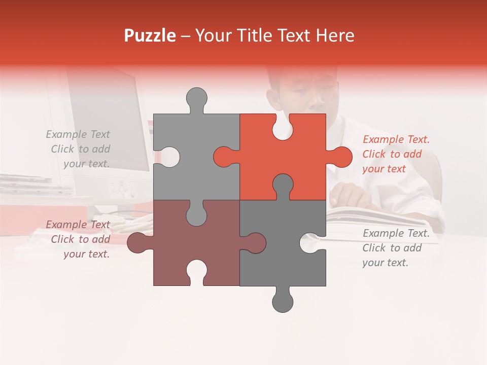 Office Worker Reading A Book PowerPoint Template