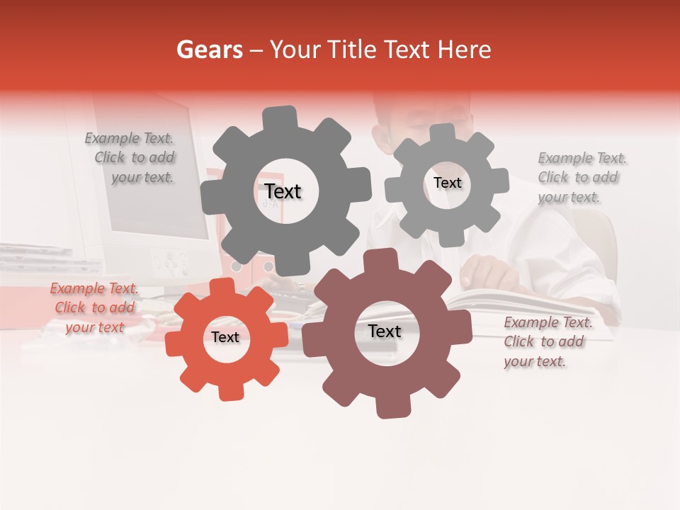 Office Worker Reading A Book PowerPoint Template