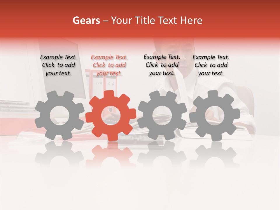 Office Worker Reading A Book PowerPoint Template