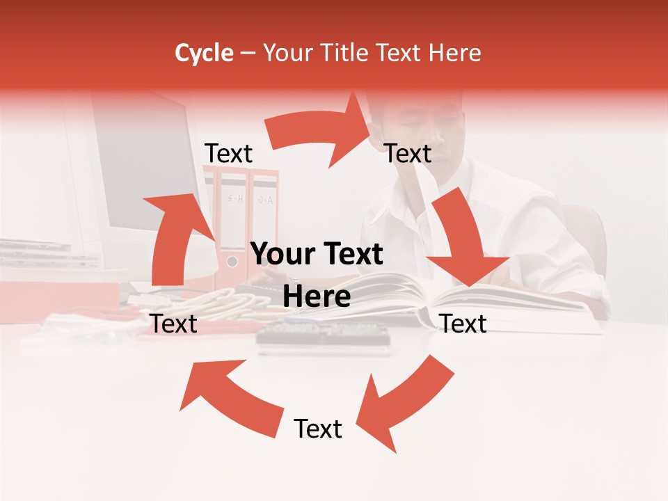 Office Worker Reading A Book PowerPoint Template