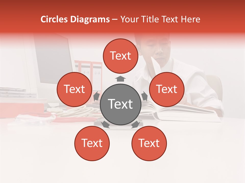 Office Worker Reading A Book PowerPoint Template