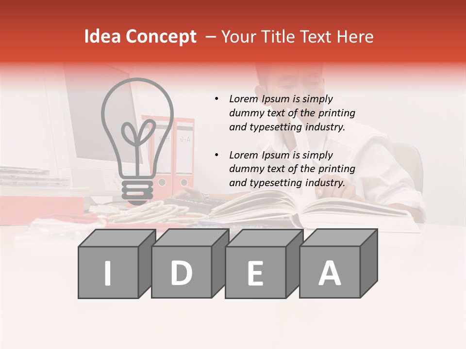 Office Worker Reading A Book PowerPoint Template