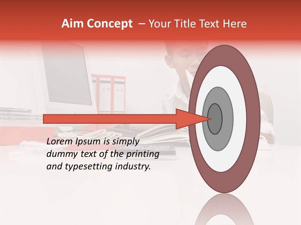 Office Worker Reading A Book PowerPoint Template