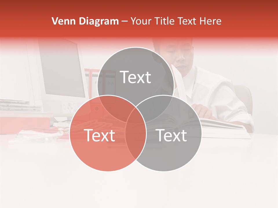 Office Worker Reading A Book PowerPoint Template