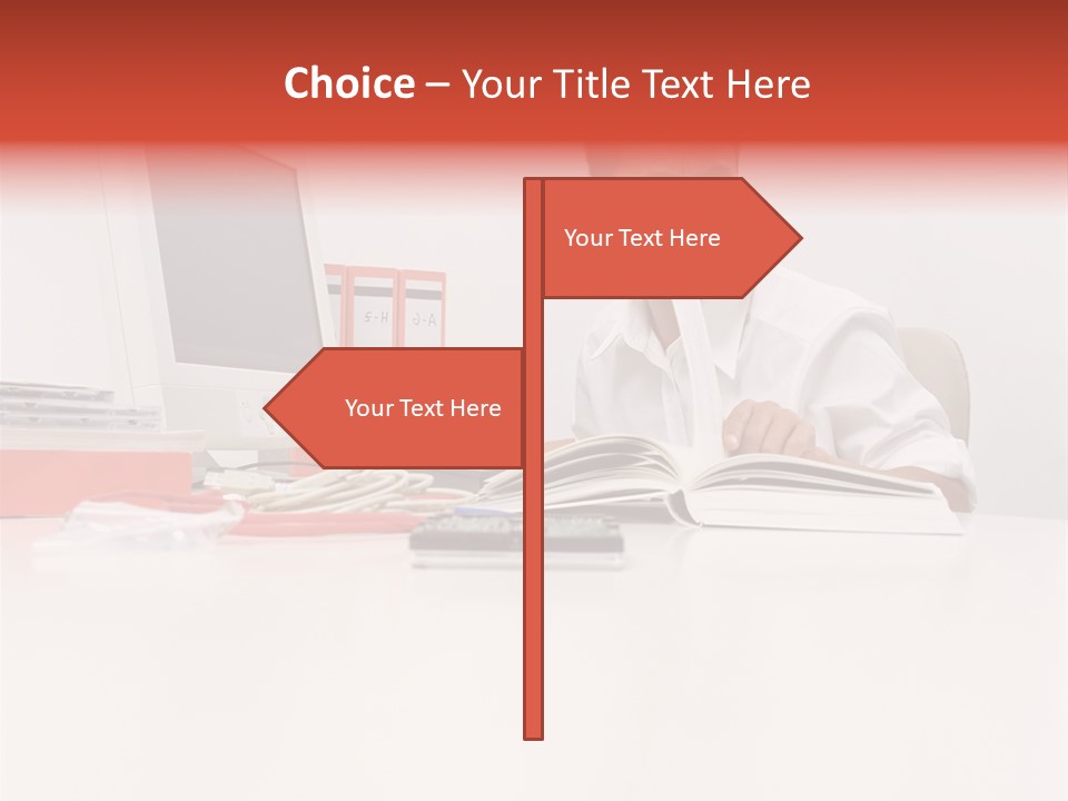 Office Worker Reading A Book PowerPoint Template