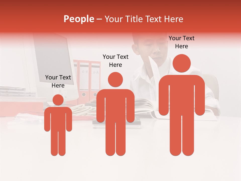 Office Worker Reading A Book PowerPoint Template