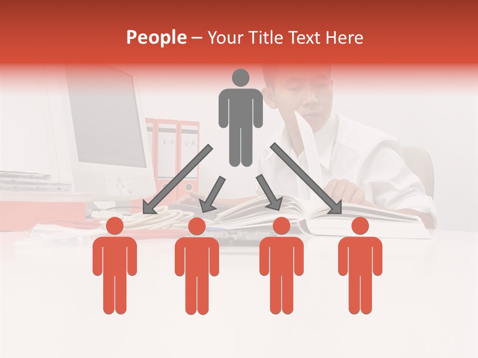 Office Worker Reading A Book PowerPoint Template