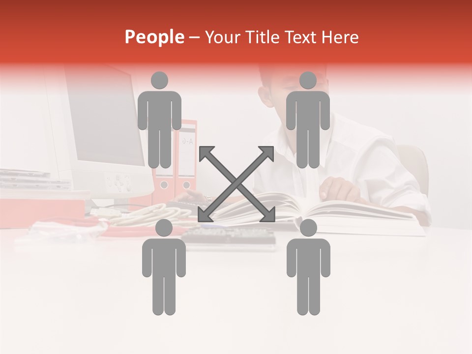 Office Worker Reading A Book PowerPoint Template