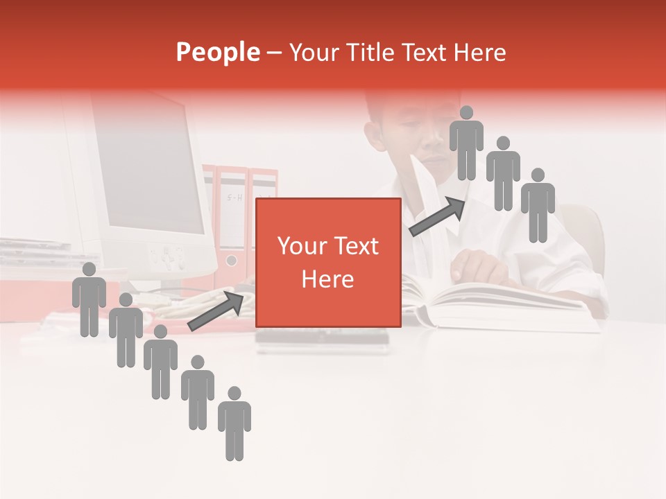 Office Worker Reading A Book PowerPoint Template
