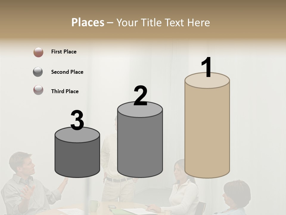 Businesspeople In Conference Room PowerPoint Template